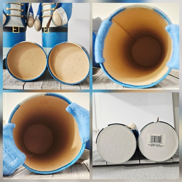 VTG Pair of 17" Toy Soldier Nutcracker Blue Cylinder Christmas Holiday Cardboard - Picture 14 of 16